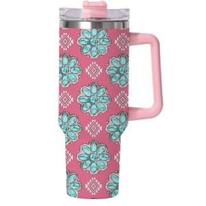 13 màu sắc phương Tây in bò cậu bé và khởi động 40oz Tumblers Aztec lấy cảm hứng từ thép không gỉ Tumblers với xử lý và nắp đậy - Product Image 2