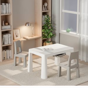 ชุดโต๊ะและเก้าอี้พลาสติกสำหรับ<span class=keywords><strong>เด็ก</strong></span>อนุบาล ดีไซน์ทันสมัยและเรียบง่าย ใช้ในบ้าน <span class=keywords><strong>โต๊ะ</strong></span>ของเล่นสำหรับเด็กเรียนรู้และวาดภาพ - Product Image 1