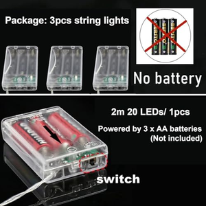 Luces de Navidad LED a Pilas, Guirnalda de Luces de Cobre, 2AA/3AA, Precio al por Mayor para Uso en Interiores y Exteriores, Material Plástico - Product Image 3