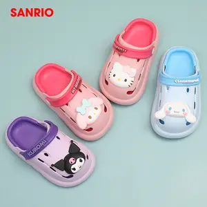 Toptan yaz karikatür 3D-Cinnamoroll Crocks kızlar için nefes kaymaz ev yumuşak ayakkabı sevimli Kuromi çocuk terlik