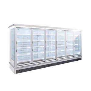 Precio barato refrigerador supermercado de alimentos congelados de exhibición de la puerta de vidrio de congelador
