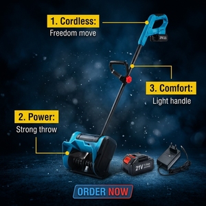 21V Kabelloser Kunststoff-Schneefräse Elektrischer Handgeführter Schneeräumer Wiederaufladbarer Akku Bürstenloser Motor Schneefräse - Product Image 3