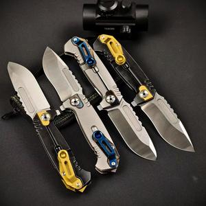 Nouveau modèle de couteau pliant en acier D2 de qualité supérieure, manche en titane TC4, usiné CNC, anodisé, couteau de poche tactique pour le camping en plein air, outil EDC - Product Image 2