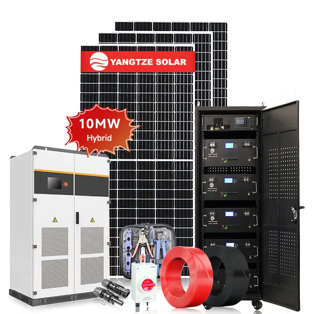UE complète du système hybride solaire 10KW compatible avec les panneaux solaires en silicium monocristallin