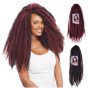 Extensions de cheveux synthétiques pré-gonflées à haute température, style <span class=keywords><strong>afro</strong></span> crépu bouclé, torsades gingembre, torsades marley, tresses yaki, ressort - Product Image 2