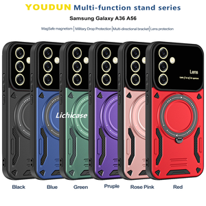 Funda Protectora para Teléfono con Anillo Giratorio y Cubierta de Lente, Compatible con Carga Inalámbrica, para <span class=keywords><strong>Samsung</strong></span> A37 A57, Resistente a Golpes - Product Image 3