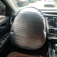 Pare-soleil de volant de voiture avec couverture réfléchissante de la chaleur Pliable Protection UV Pare-soleil de pare-brise Auto Interior Cooling