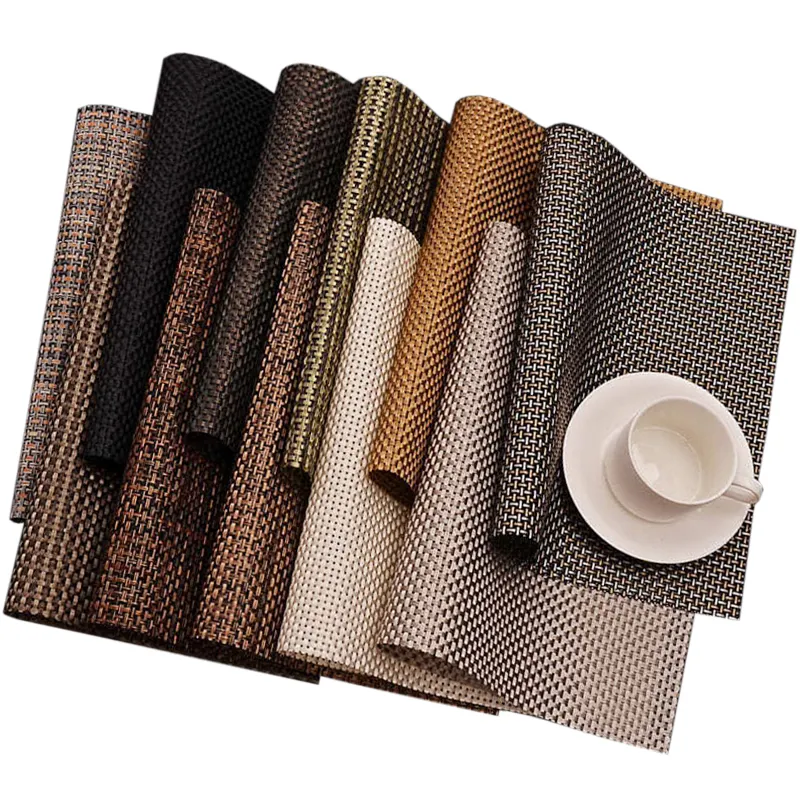 Starunk Tapetes de mesa de PVC para jantar de luxo, tapete de vinil lavável antiderrapante personalizado resistente ao calor