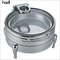 2026 Hochwertiger 6-Liter-Chafing Dish für Luxus-Events aus 304 Edelstahl für Catering-Buffets mit Induktion und Glasabdeckung