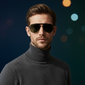 TAC 偏光 UV400 无框飞行员太阳镜 玫瑰金金属框 带定制徽标 男女通用 驾驶用批发 - Product Image 2