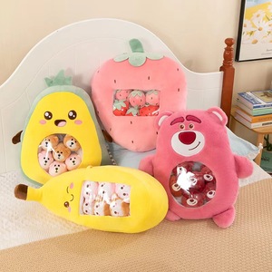 Đồ chơi nhồi bông mềm mại dễ thương kiểu Kawaii hình trái cây, túi đựng đồ ăn nhẹ, gối ôm cho trẻ em, hình dâu tây, bơ, chuối, cà rốt - Product Image 2