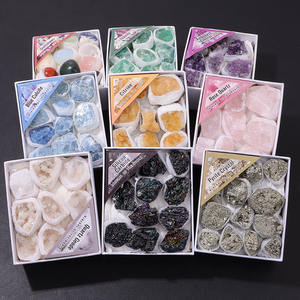 Natuurlijke Specimen Mineralen Rotsen Ruwe Ruwe Edelsteen Geo Steen Set, Echte Crystal Rose Quartz Amethist Cluster Met Geschenkdoos - Product Image 1