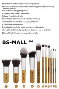 <span class=keywords><strong>Amazon</strong></span> vente Chaude BS-MALL Synthétique Bambou 11 pièces maquillage brosse ensemble avec éponge - Product Image 3