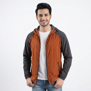 Chaqueta Cortavientos con Capucha Unisex para Hombre, Material Personalizado, 100% Nailon, Impermeable, Transpirable, Ropa de Calle - Product Image 1