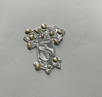 Badge personnalisé en aluminium 3D pour flacon de parfum, lettres imprimées en sérigraphie argent/or, style publicitaire, décoration de mariage