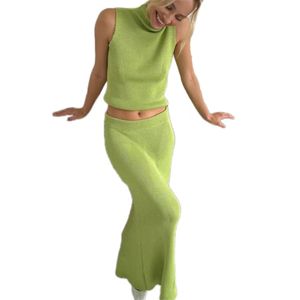 Ensembles 2 pièces pour femmes de qualité Slim Fit ensembles décontractés sans manches d'été élégants et à la mode pour l'automne en gros - Product Image 2