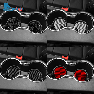 Pegatina de fibra de carbono suave Real, alfombrilla para taza de agua para Tesla Model 3 Model Y para mercedes-benz, accesorios interiores universales para coche - Product Image 3