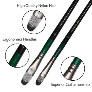 Ensemble de 6 pinceaux de peinture de qualité supérieure en poils synthétiques pour aquarelle, peinture à l'huile, fournitures artistiques - Product Image 3