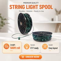 Premium 15-Zoll-C9-Weihnachtslichterketten-Spulen (SPT-1/SPT-2) & C9/C7-Lichterketten für Weihnachtsdekoration