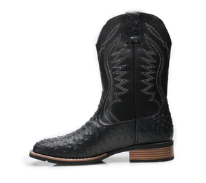 Personnalité <span class=keywords><strong>Bottes</strong></span> doublées en cuir véritable <span class=keywords><strong>Bottes</strong></span> de cowboy occidentales de grande taille pour hommes <span class=keywords><strong>Bottes</strong></span> d'équitation brodées pour hommes homme - Product Image 5