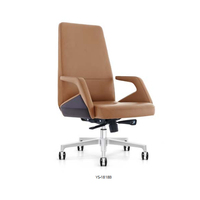 Chaise de direction de luxe en cuir véritable Design ergonomique adapté aux patrons Support de dossier haut Chaise de bureau à hauteur réglable