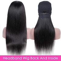 Perruque bandeau en cheveux humains brésiliens vierges, lisses, ondulés, tressés, fabriquée à la machine, pour femmes noires