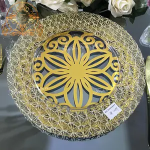 Blumen form Hochzeit Tisch dekoration Party verleih unter Lade platte Gold