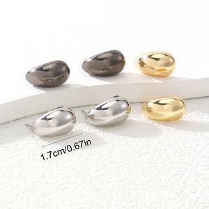 Ensemble de 3 paires de boucles d'oreilles tendance pour femmes, en alliage de zinc plaqué or, style goutte d'eau, pour les soirées - Product Image 3
