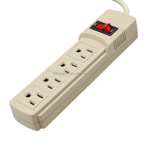 4 ổ cắm điện, 15A 125V 1875W, 90 Joules, dây ngắn 20 inch với phích cắm phẳng, dải điện nhỏ bảo vệ tăng màu be - Product Image 5