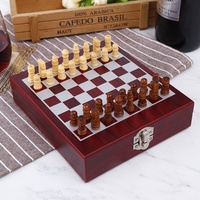 Tire-bouchon à vin en acier inoxydable de haute qualité coffret cadeau avec accessoires de vin d'échecs outils de barre boîte en bois gravée sur mesure