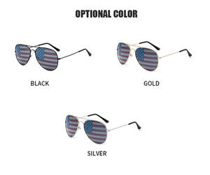 Gafas <span class=keywords><strong>de</strong></span> Sol con Diseño <span class=keywords><strong>de</strong></span> Bandera Americana, Montura Metálica, Lentes Pinhole, Novedad para Fiestas, Patrón Personalizado <span class=keywords><strong>de</strong></span> Bandera Nacional, OEM ODM, Gafas Decorativas al por Mayor - Product Image 4