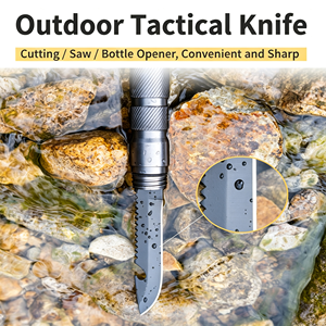 Bâton de marche multifonctionnel en métal avec couteau et tournevis, ensemble d'outils de camping en plein air, design minimaliste, tige en alliage d'aluminium - Product Image 5