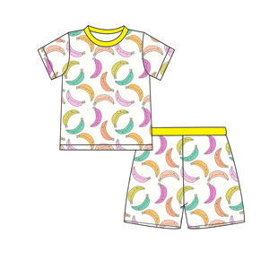 Pijamas de Bambú Personalizados Zhengpai con Estampado de Plátano, Ropa de Manga Corta para Bebés, Invierno y Primavera - Product Image 2