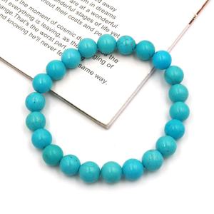 Perle di pietre preziose di forma rotonda turchese blu verde naturale da 8mm per gioielli che fanno collana di orecchini con bracciale - Product Image 5