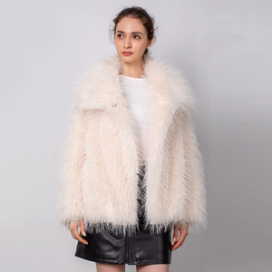 Nouvelle arrivée manteau de fourrure à prix réduit vente en gros de haute qualité tissu de fourrure ECO couleurs personnalisées manteau d'hiver moelleux pour femme - Product Image 1