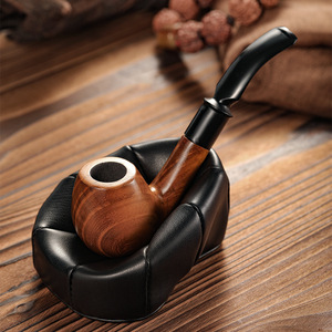Prix usine tabac tuyau support cigare tuyau présentoir support Portable réglable support hommes cadeaux en cuir tuyau support - Product Image 2