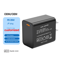 Cargador Rápido USB Tipo-C de 25W PD 3.0 Shenzhen Lvxiangyuan con Enchufe JP y Certificación PSE, Adaptador de Corriente para Móviles y Cámaras