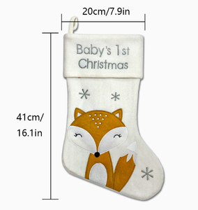 DAMAI Chaussettes de Noël en coton tricoté doux et personnalisé, motif renard de dessin animé mignon, grandes chaussettes pour enfants et bébés, idéales pour les fêtes de fin d'année - Product Image 5