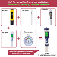 Nicetymètre EZ-9909 5 en 1 TDS/EC/PH/salinité/température, testeur numérique de qualité de l'eau pour piscines, eau potable,