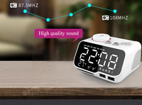 BT Lautsprecher Wecker Hotels kreative Digital-Musik Schreibtisch-Uhr-Display Radio mit Dual-USB-Unterstützung U-Disk-Tf-Karte FM Schlafzimmer