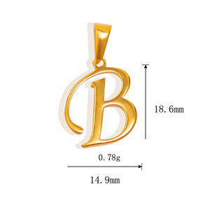 <span class=keywords><strong>2025</strong></span> 18K emas dipersonalisasi DIY lapis emas baja tahan karat A sampai Z alfabet perhiasan liontin huruf awal untuk membuat perhiasan - Product Image 5