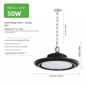 Lámpara Industrial de Alta Potencia 150W SMD2835 5000K Aluminio IP20 Garantía de 3 Años 85LM/W AC 85-265V -40-131F Temperatura Ambiente Lámpara de Techo para Almacén - Product Image 6