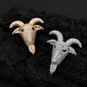 Goat Head Animal Hip Hop Pendant Custom Real Gold Plated Prong Setting 925 Silver Moissanite Bespoke Bling <b>Iced</b> <b>Out</b> <b>Chains</b> - Product Image 3