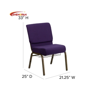 Matériau de bonne qualité Assento de <span class=keywords><strong>teatro</strong></span> siège de théâtre moderne utilisé 21 pouces nouveau Design chaise d'église Style classique salle violet Roxa - Product Image 4