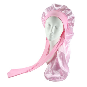 Gorro <span class=keywords><strong>de</strong></span> Satén Largo y Grande HZM-23300, Gorro <span class=keywords><strong>de</strong></span> Dormir <span class=keywords><strong>de</strong></span> Satén Elástico con Cinta Elástica para Mujeres Negras, Gorro para <span class=keywords><strong>Trenzas</strong></span> - Product Image 5