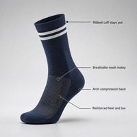 Chaussettes de cyclisme unisexes mi-mollet, absorbantes et respirantes, pour la course longue distance, les sports d'équipe, commande en gros