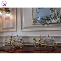 Panier à cerf en cuivre pur salon européen, boîte de cristal de luxe, cheminée de maison américaine, décoration de l'armoire à vin, de véranda
