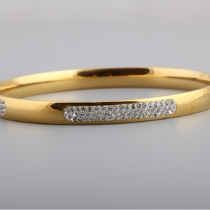 Pulsera de Diamantes de 6 mm, Chapada en Oro de 18K, Acero de Titanio, Corte Brillante Redondo, Diamantes Sintéticos Cultivados en Laboratorio, Unisex, Uso Diario - Product Image 3