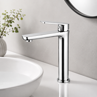 Keran Stainless Steel 304 untuk Dilepas Pasang di Dek, Keran Air Dingin Tunggal, Lapisan Krom, Keran Air Dingin Tunggal, Tutup Datar, Keran Wastafel, Keran Kamar Mandi