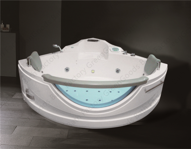 Baignoire intérieure d'angle Jetted à Jet d'ozone, baignoire sur pied gratuite pour Massage à bulles d'air